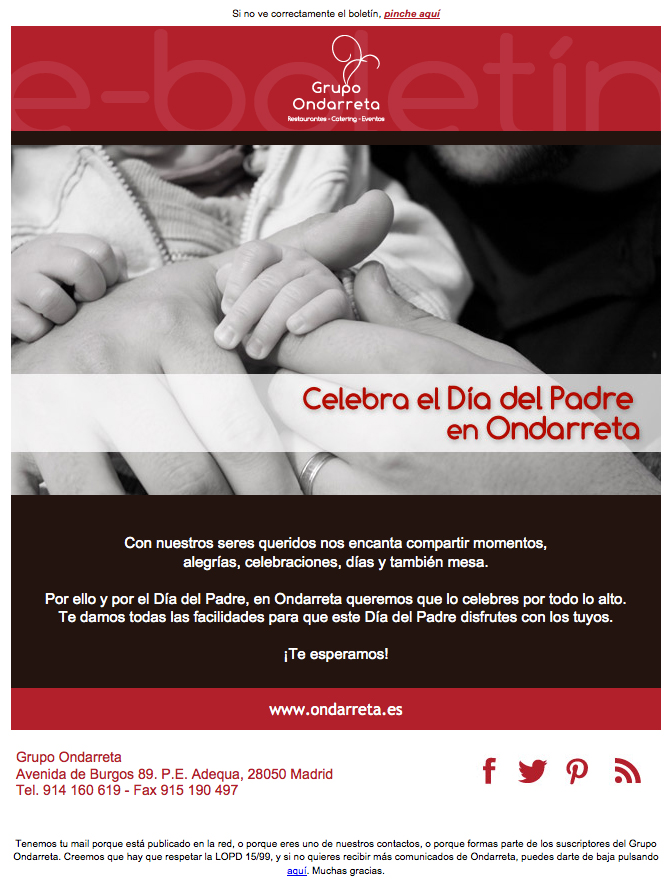 Newsletter Grupo Ondarreta